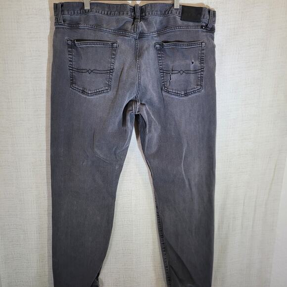 Lucky Brand 221 Original Straight Jeans Mens 40x32 Gray Distressed Denim Stretch - Picture 5 of 11